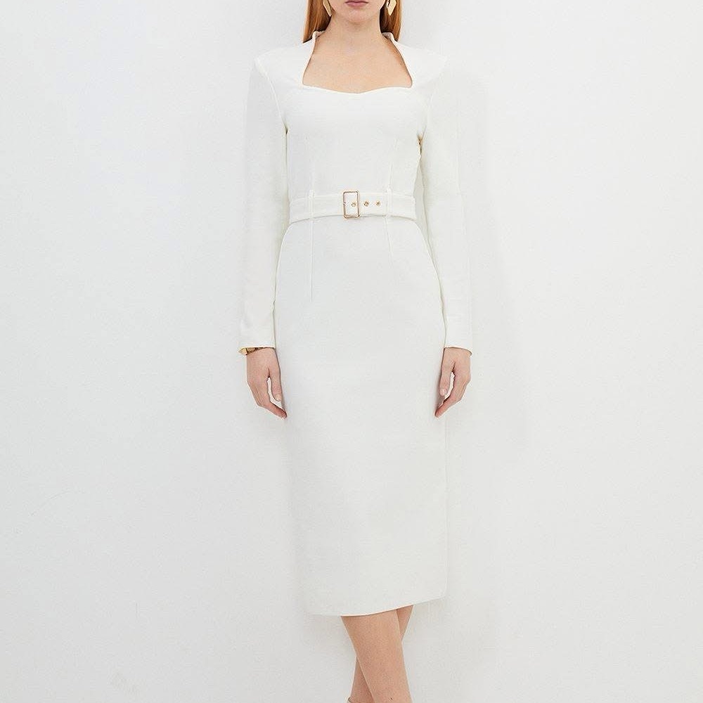 Karen Millen Bandage Figure Form Knit Belted Midi